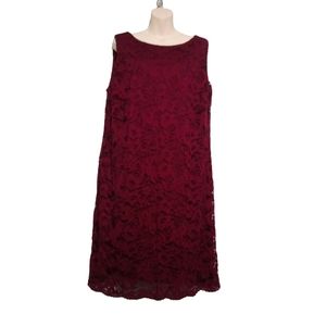 Chaps Burgundy Lace Dress